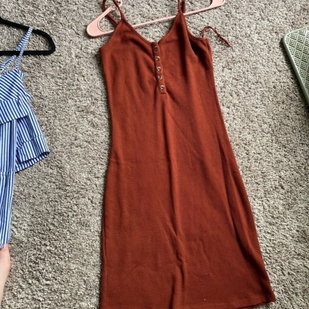 American Eagle Ribbed Rust Dress